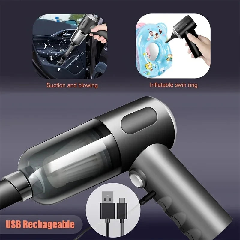 Cordless Handheld Car Vacuum — Powerful Suction, Rechargeable