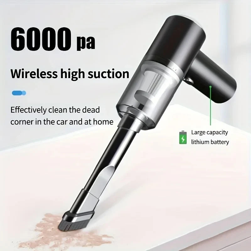 Cordless Handheld Car Vacuum — Powerful Suction, Rechargeable