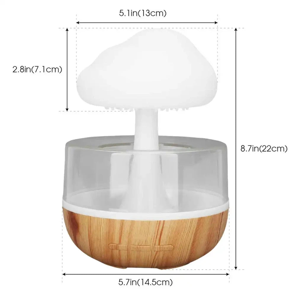 Rain Cloud Humidifier - Real Water Drops & LED Light
