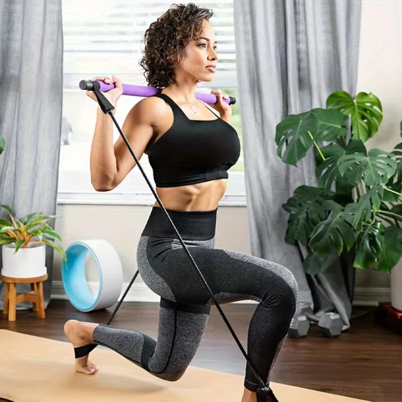 Kit de Barra de Pilates Portátil con Bandas de Resistencia — Gimnasio en Casa