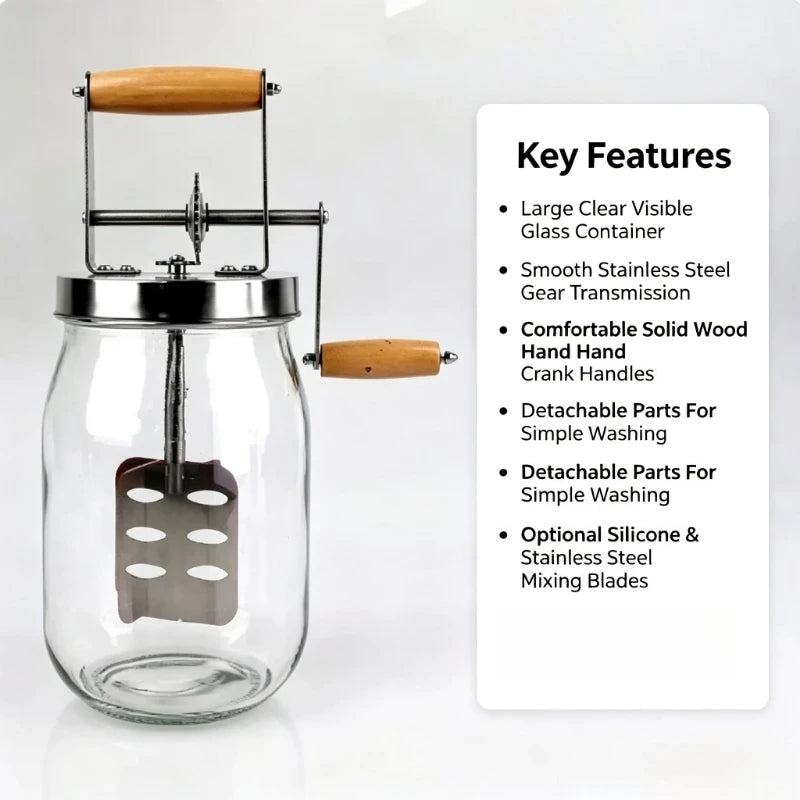 Glass Hand-Crank Butter Churner — Make Homemade Butter