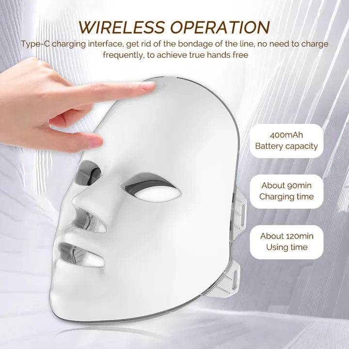 Máscara LED Facial 7 Colores ALUMBRA — Fotón Recargable USB