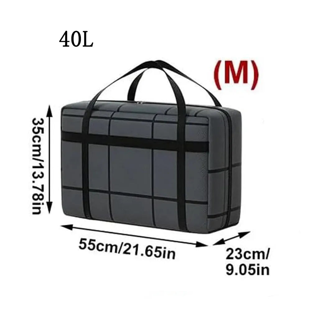 Portable Large Capacity Folding Clothing Storage Bag Hand-Held Duffel Bag Double Zipper Padded Bag Wardrobe Organizer Moving Bag