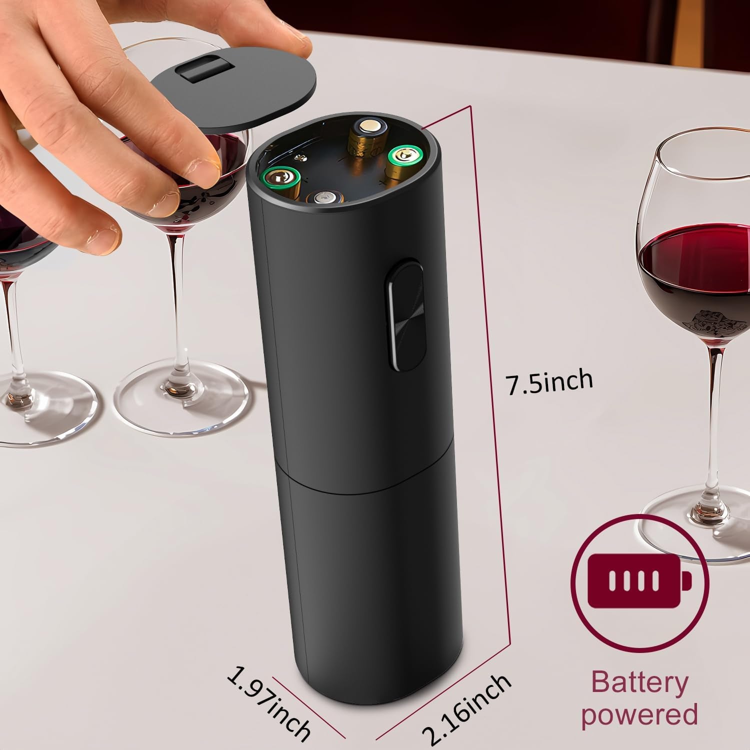 Wine Bottle Opener,Corkscrew Wine Bottle Opener Kit with Foil Cutter,Battery Operated,Suitable for Travel, Gathering, Party, Dating, Gift.