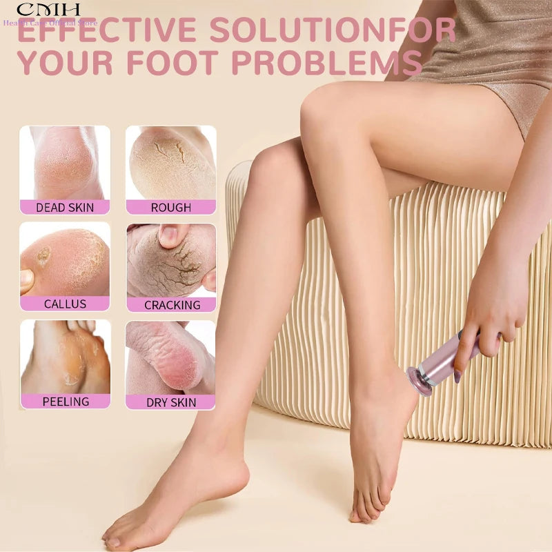 Dual-Head Metal Electric Foot Grinder Portable Rechargeable Callus Remover Dead Skin Remover with Multiple Free Accessories