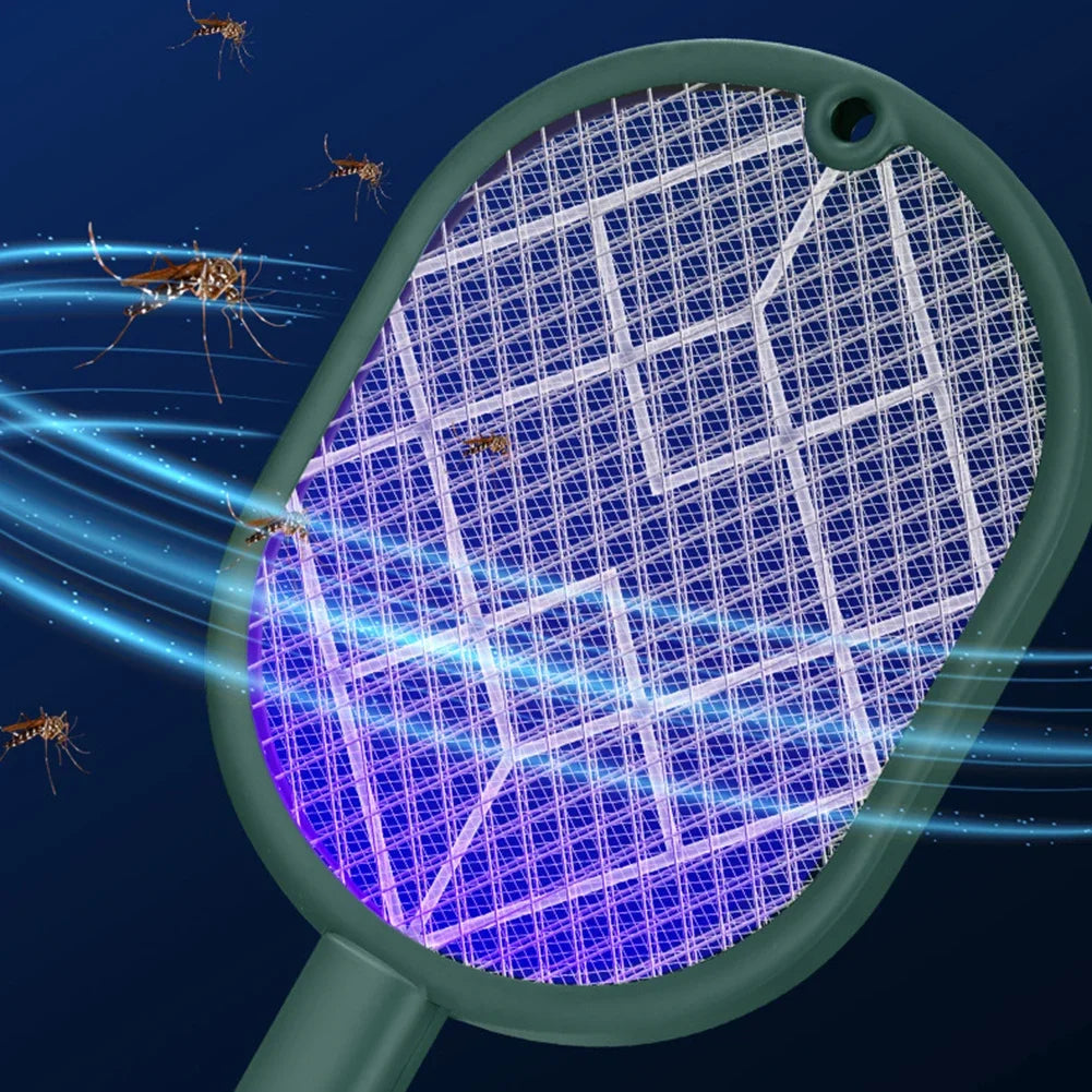 Electric Mosquito Killer 2-In-1 Fly Swatter Trap Electric Mosquito Swatter USB Rechargeable Mosquito Racket Fly Zapper for Home