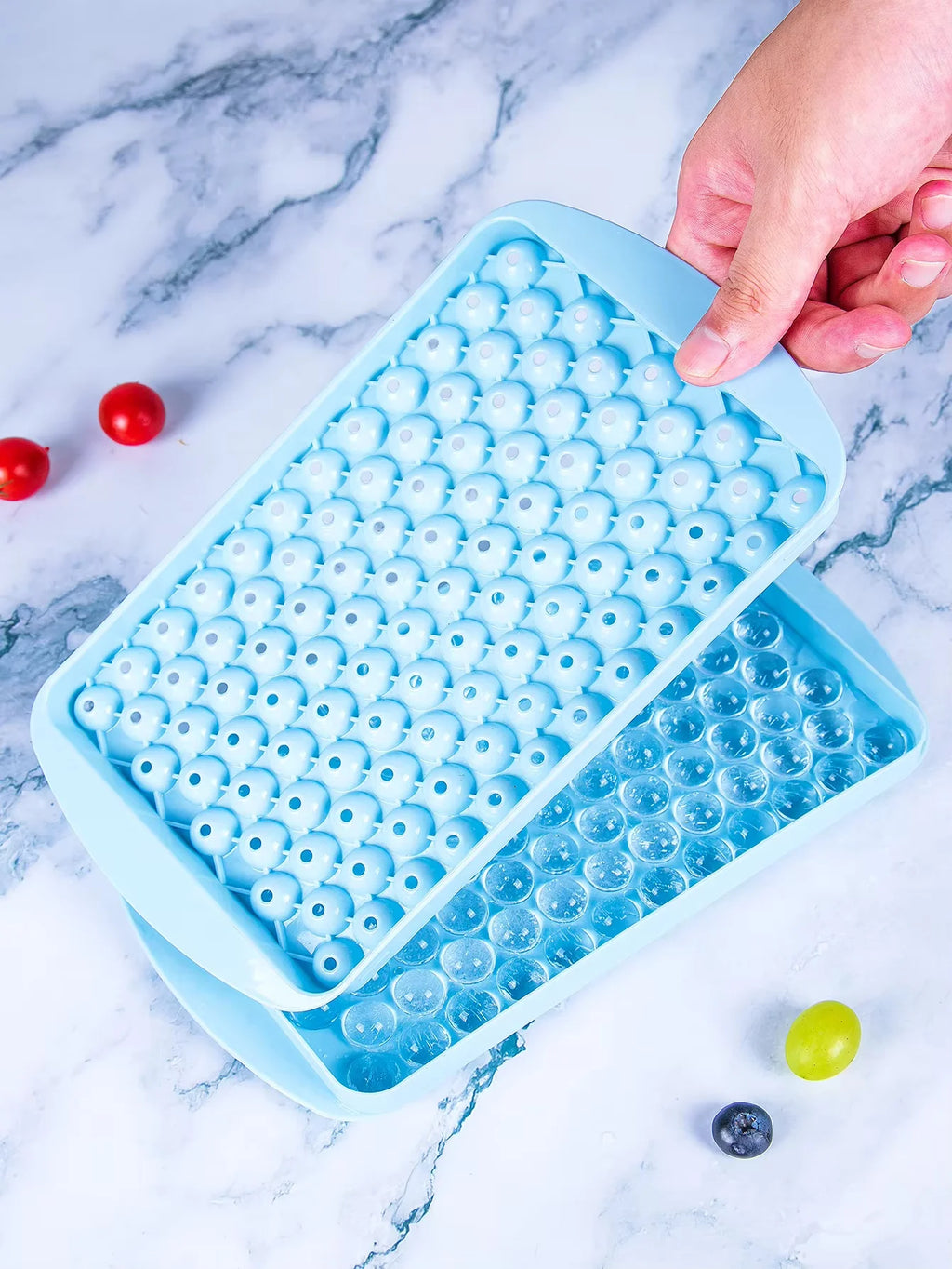 Mini Ice Cube Tray 104 Holes round Ice Ball Mold Tiny Crushed for Chilling Bar Cocktail Whiskey Drink Coffee Juice Kitchen Tool