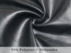 Close-up of faux leather fabric, 95 percent polyester 5 percent spandex base
