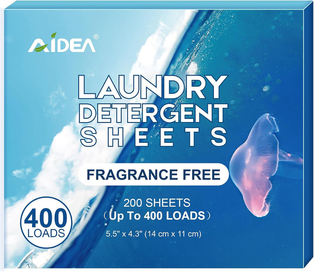 Laundry Detergent Sheets, Washer Sheet Detergent, No Plastic Jug, Laundry Soap Sheet for Travel, Home Washing, Fresh Scent-(160 Loads) 80 Sheets