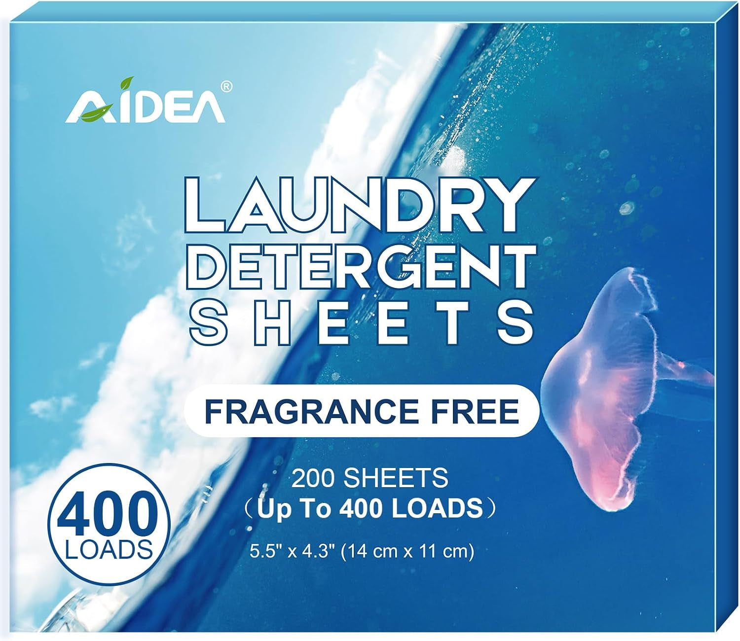 Laundry Detergent Sheets, Washer Sheet Detergent, No Plastic Jug, Laundry Soap Sheet for Travel, Home Washing, Fresh Scent-(160 Loads) 80 Sheets
