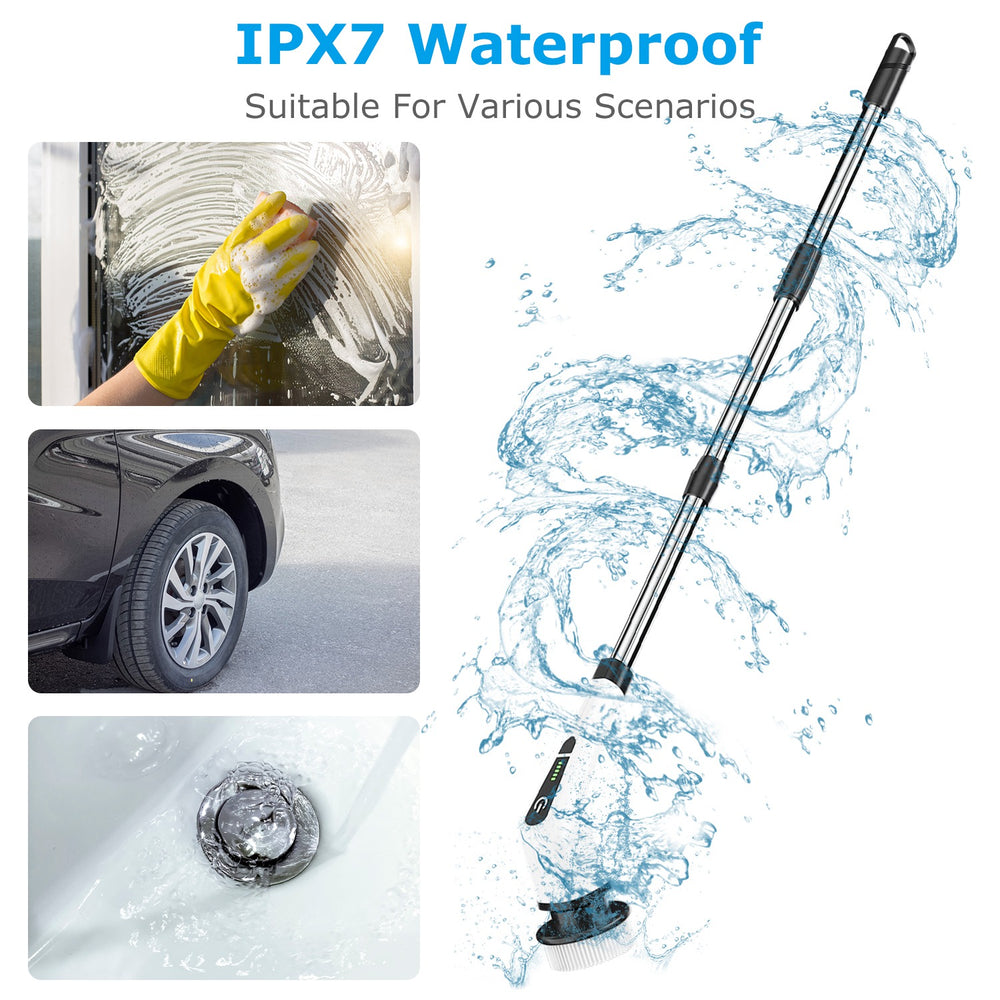 Electric Spin Scrubber - Cordless Telescopic Cleaning Brush with 8 Brush Heads, IPX7 Waterproof - 5