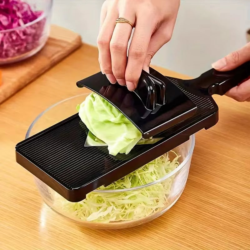 Vegetable slicer julienne cut potatoes — adjustable thickness blade