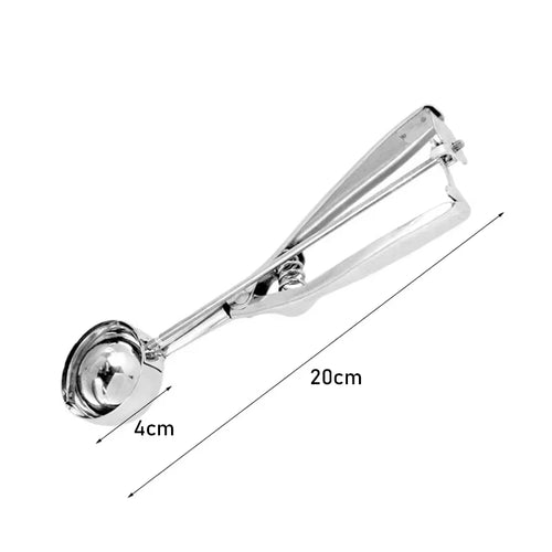 Stainless steel cookie scoop set with trigger release — 3 sizes for baking
