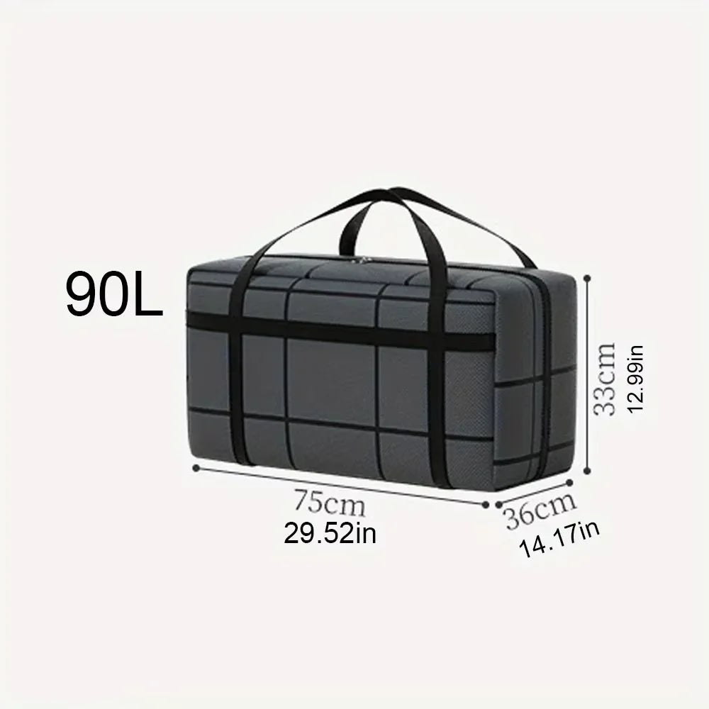 Portable Large Capacity Folding Clothing Storage Bag Hand-Held Duffel Bag Double Zipper Padded Bag Wardrobe Organizer Moving Bag