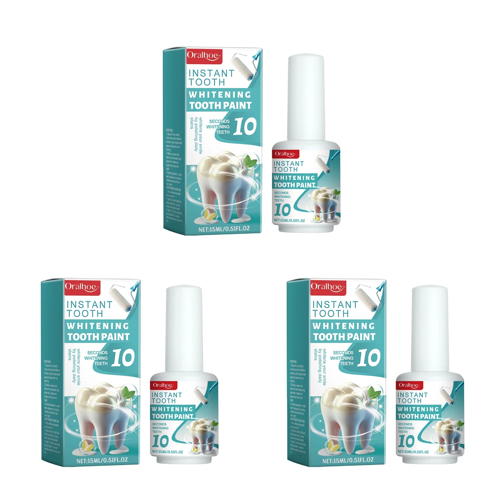 Teeth Whitening Paint Kit Remove Tooth Pigments Stains Brightening Polishing Bleaching Deep Cleaning Instant Oral Hygiene Care