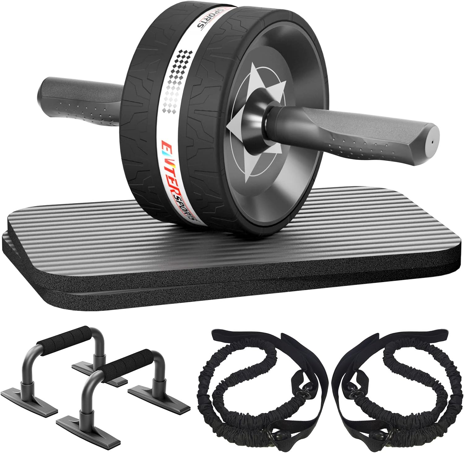 Rueda abdominal con rodillera para entrenamiento de core