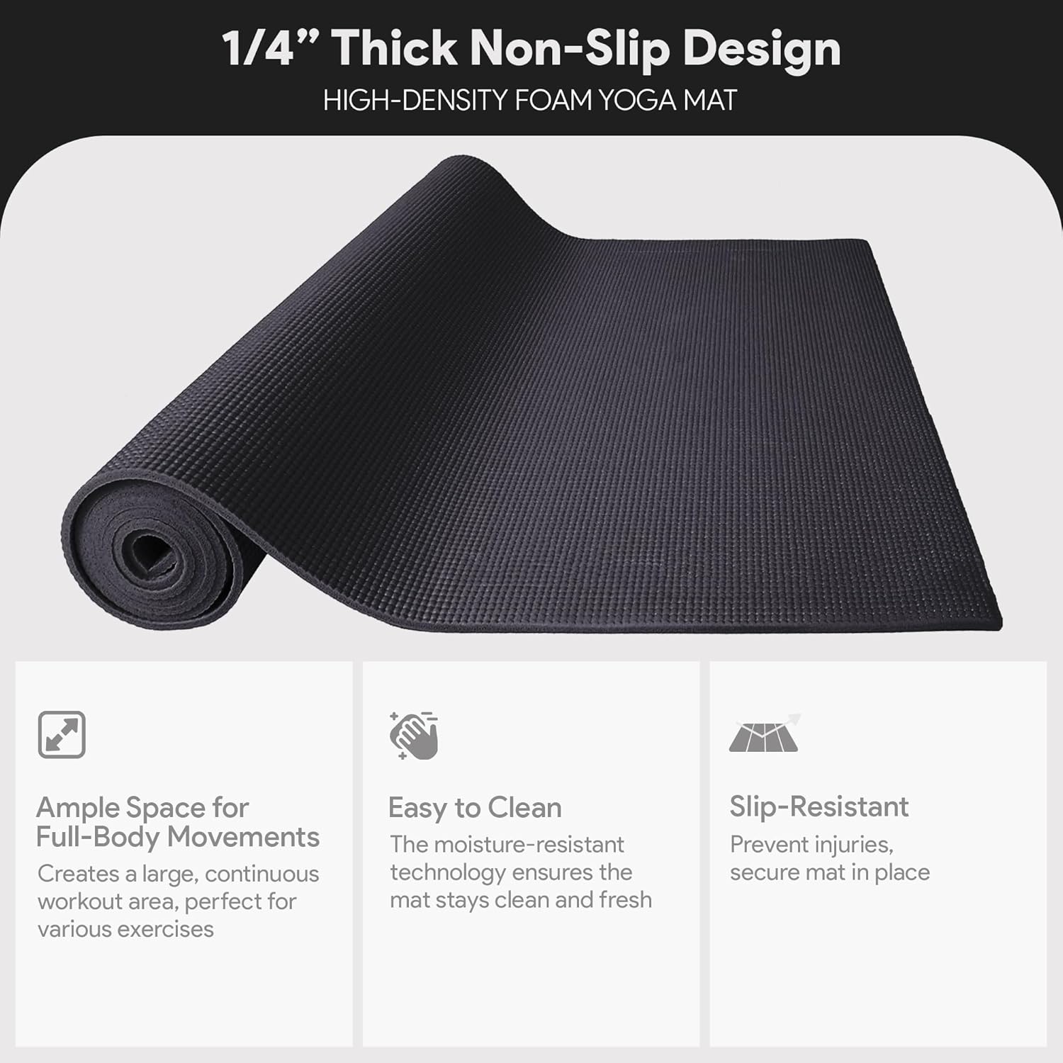 Mat de yoga acolchado para pilates y ejercicio