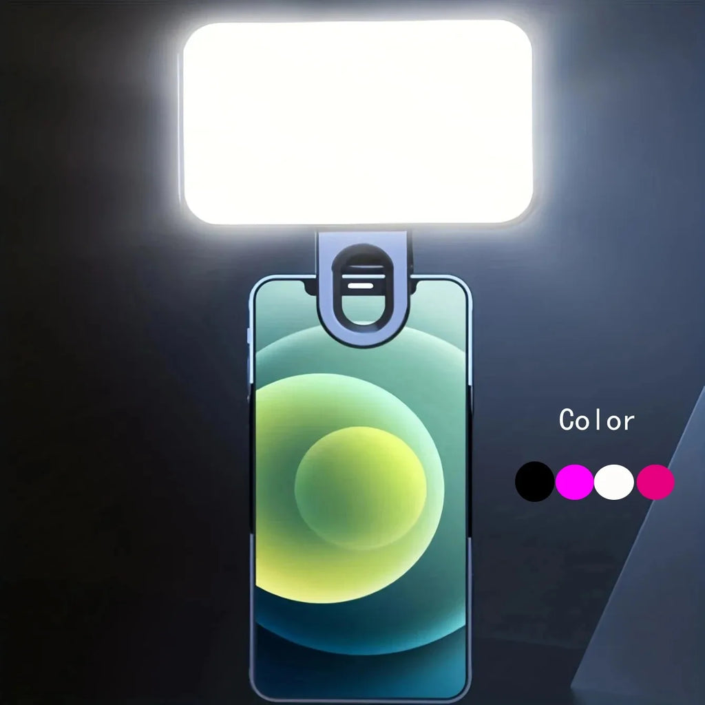 Portable Mini Selfie Fill Light Rechargeable 3 Modes Adjustable Brightness Clip on for Mobile Phone Computer Fill Light