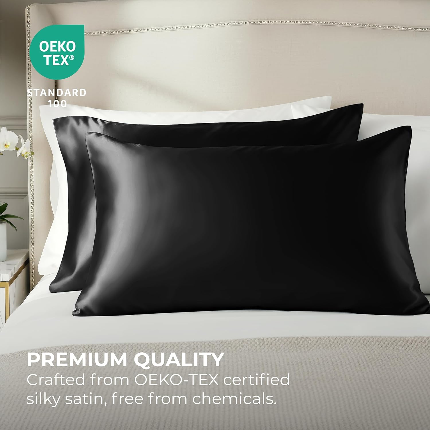 Almohada de satín suave para dormir con beneficios para la piel