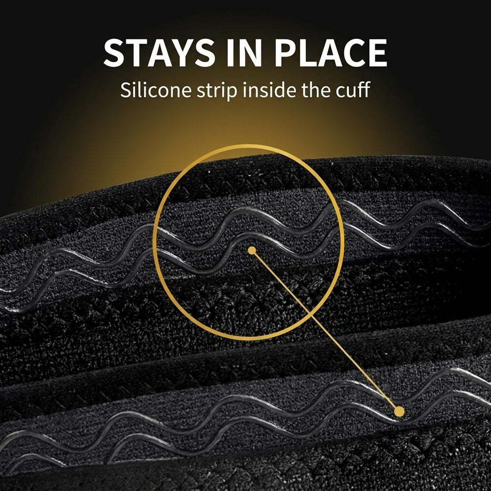 Close-up of the silicone anti-slip strip inside the top cuff