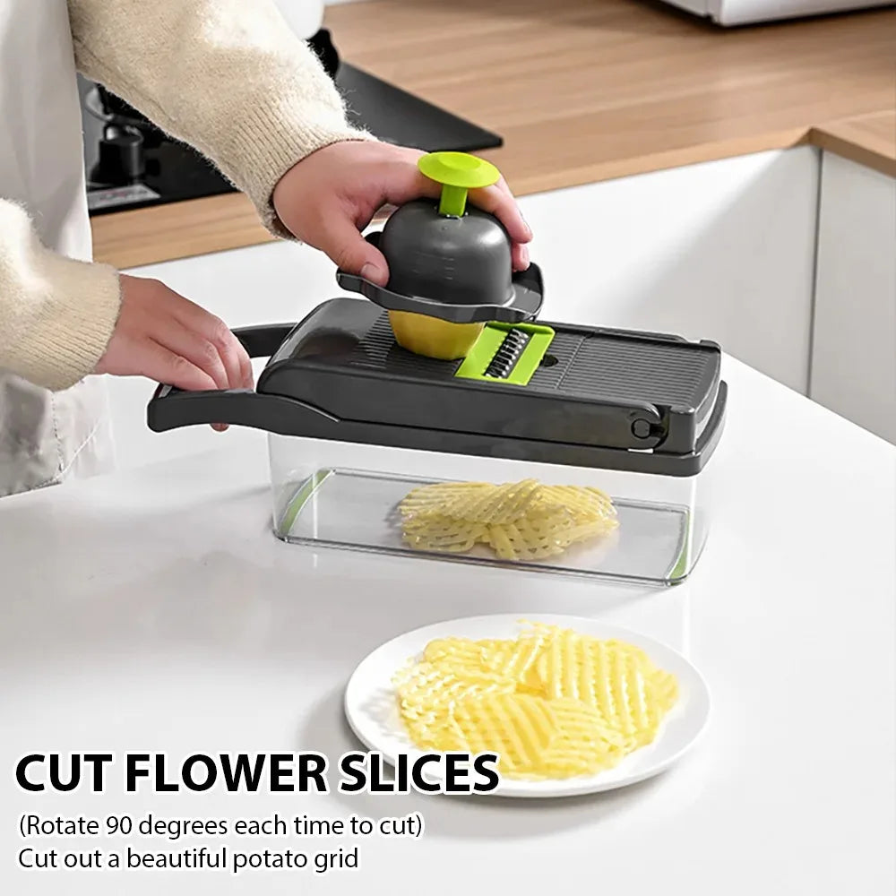 Cut flower slices - rotate 90 degrees potato grid
