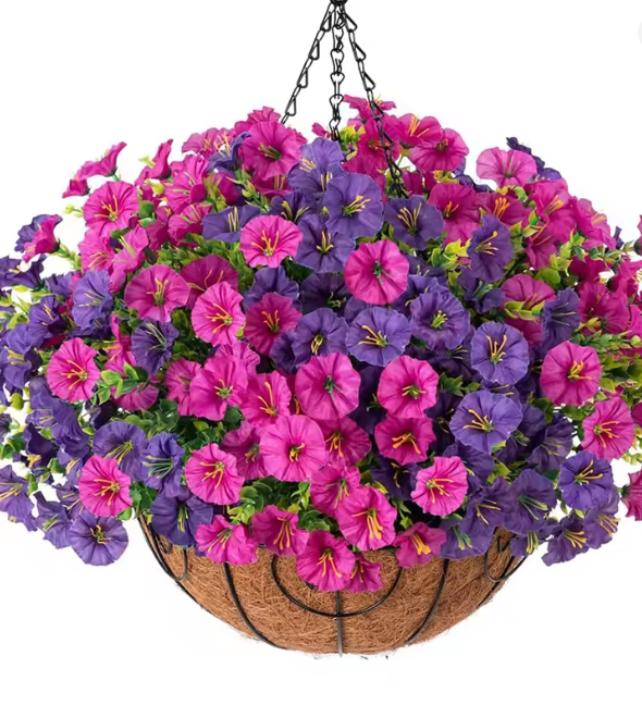 Artificial Silk Flowers – Pack of 4 UV-Resistant Bouquets for Indoor & Outdoor Decor