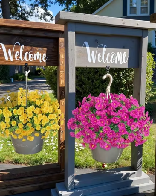 Artificial Silk Flowers – Pack of 4 UV-Resistant Bouquets for Indoor & Outdoor Decor