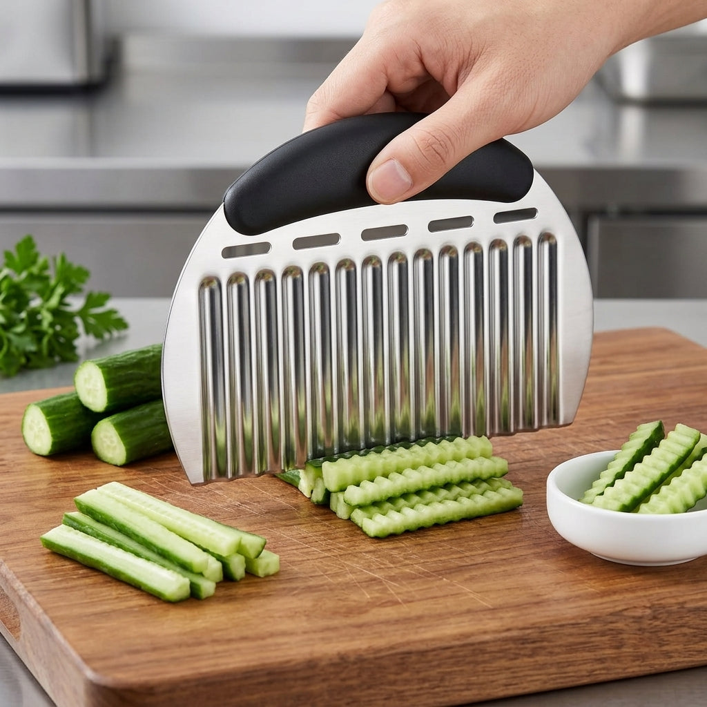 Crinkle cutter for wavy fries fancy cuts