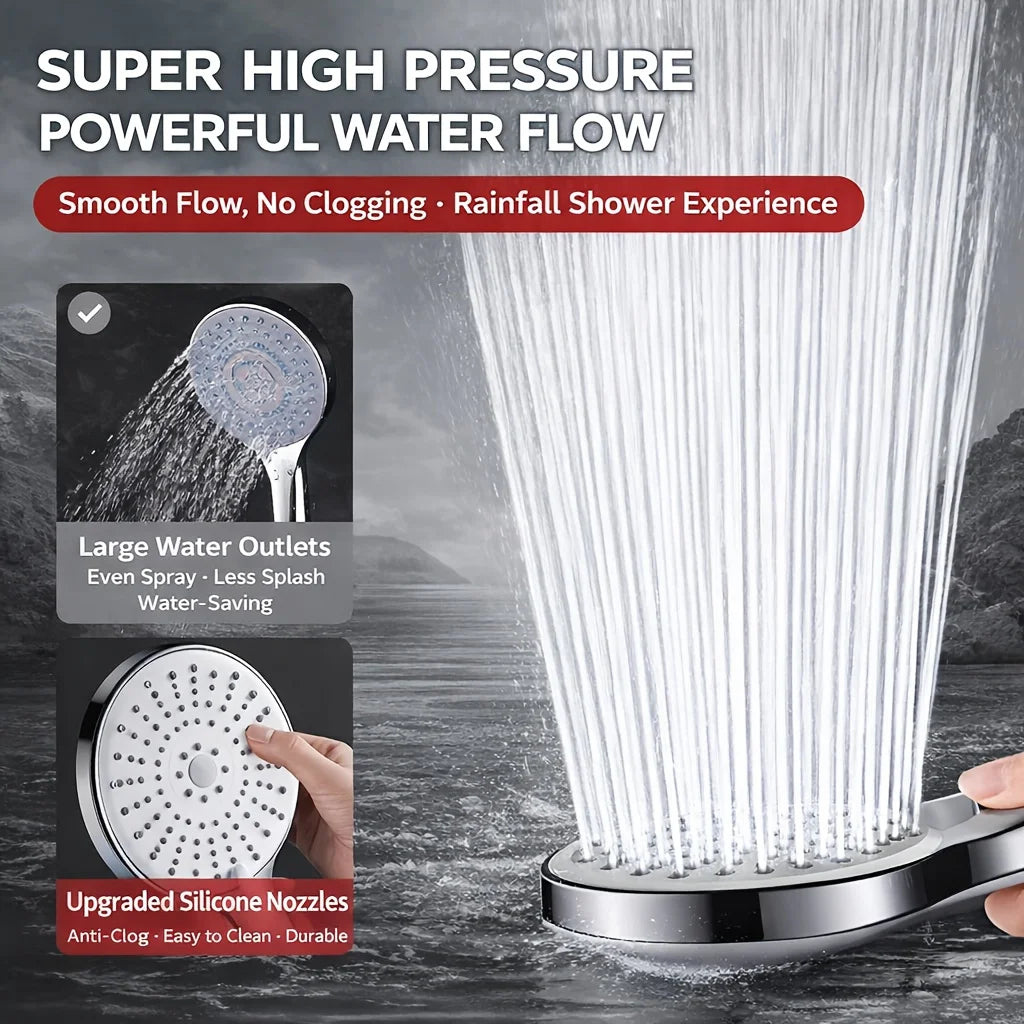 Super high pressure powerful water flow - smooth flow no clogging