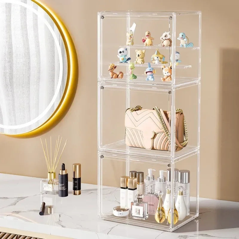 Clear stackable display case for collectibles