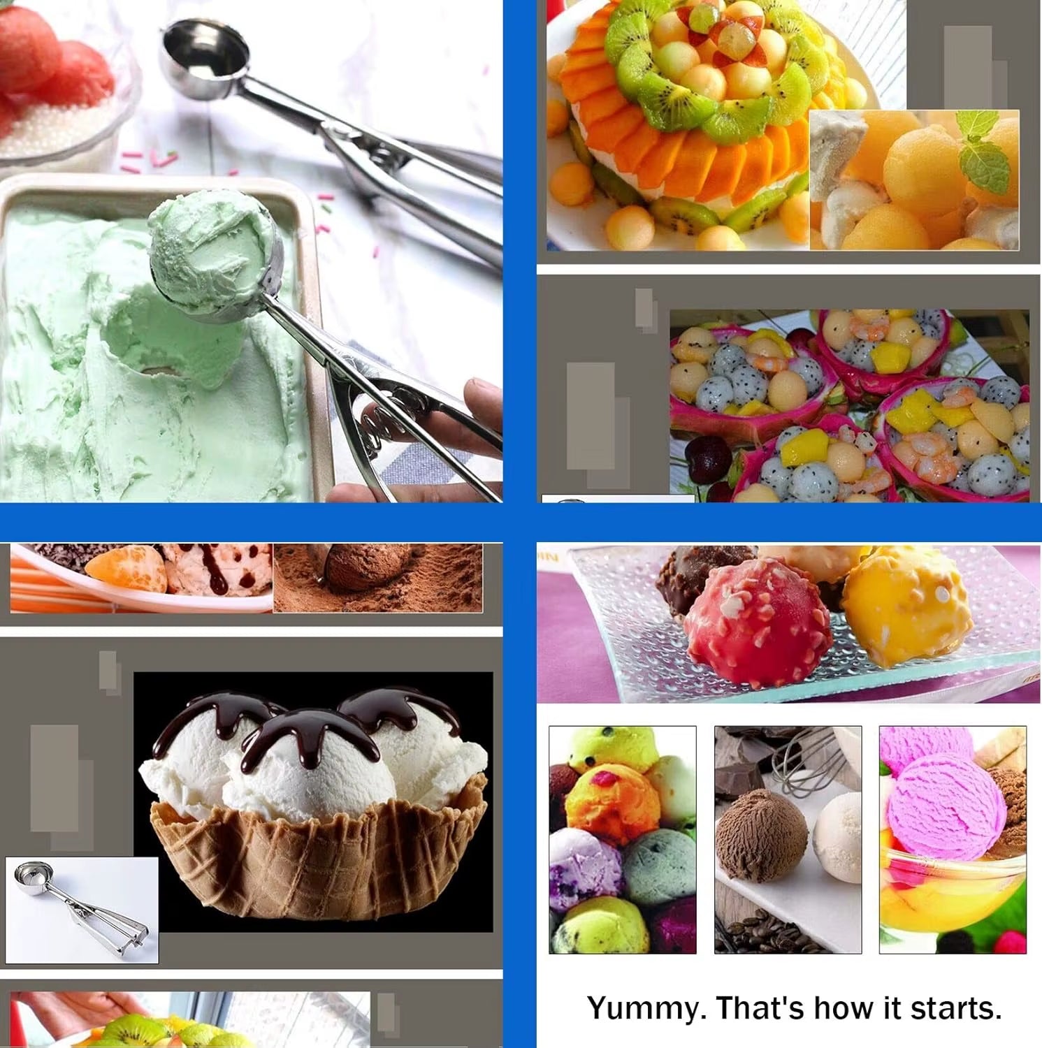 Trigger release cookie scoop scooping ice cream from container