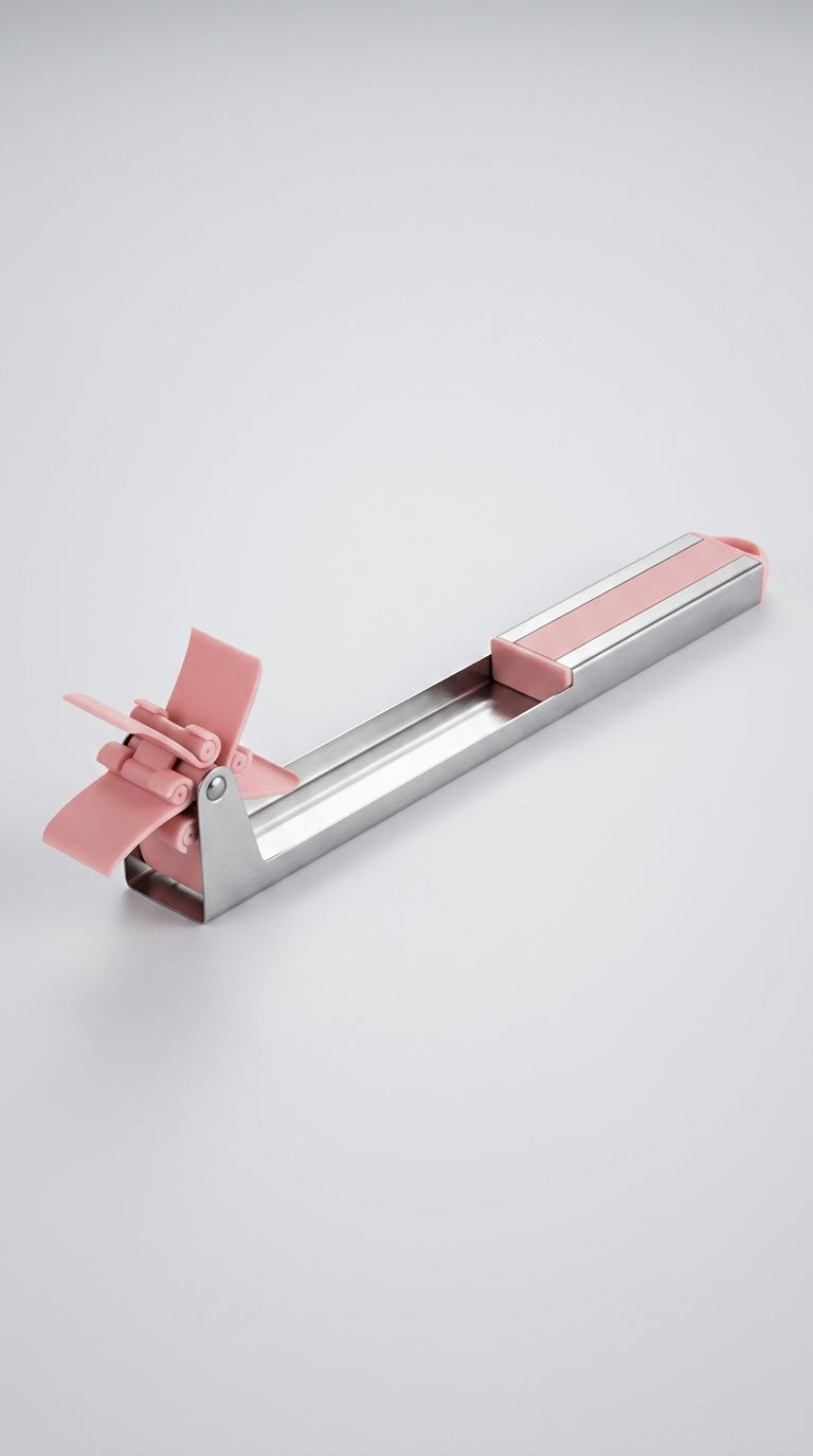 Windmill watermelon slicer side view, stainless steel rod