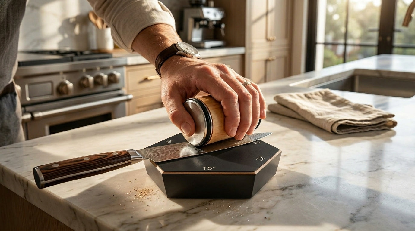 rolling knife sharpener with diamond rollers