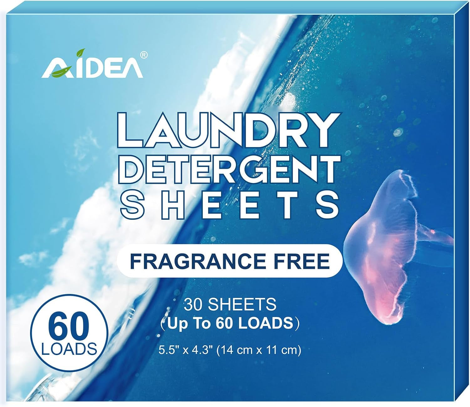 Laundry Detergent Sheets, Washer Sheet Detergent, No Plastic Jug, Laundry Soap Sheet for Travel, Home Washing, Fresh Scent-(160 Loads) 80 Sheets