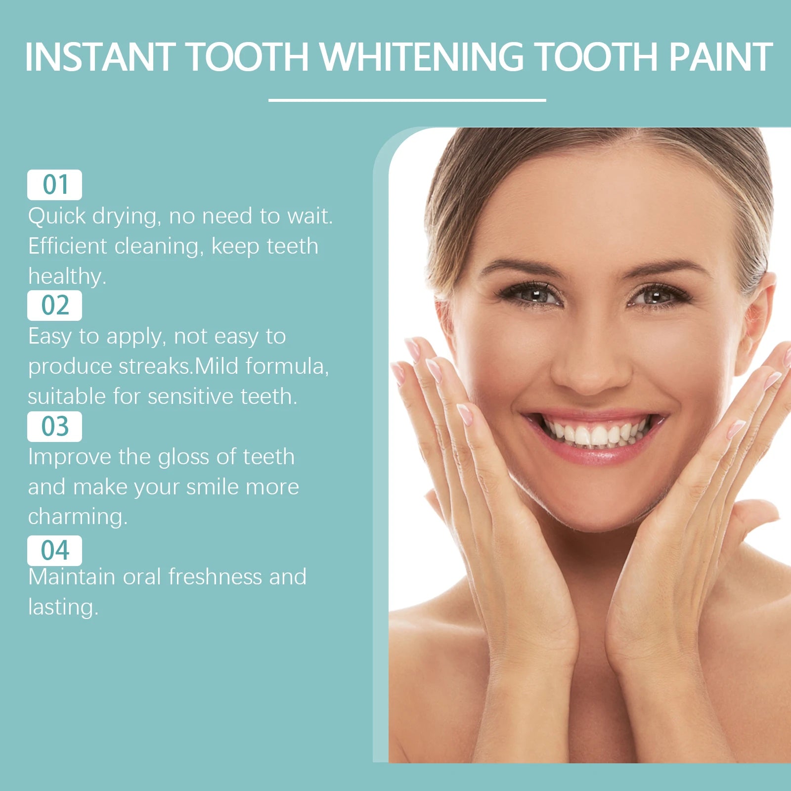 Teeth Whitening Paint Kit Remove Tooth Pigments Stains Brightening Polishing Bleaching Deep Cleaning Instant Oral Hygiene Care