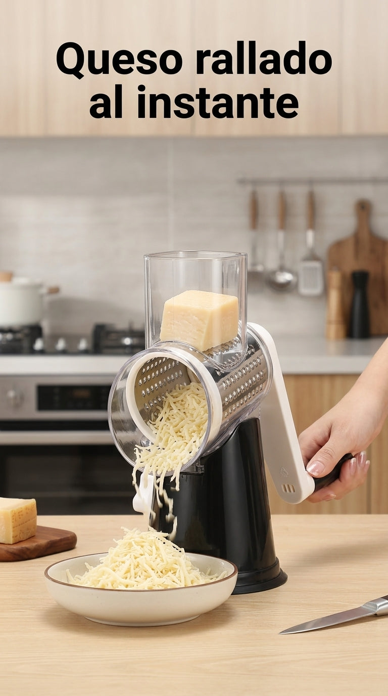 Freshly grated cheese over pasta with the rotary grater