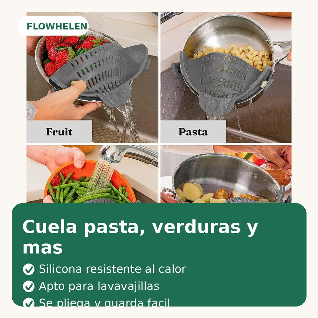 Cuela pasta, verduras y mas - silicona apta calor, lavavajillas