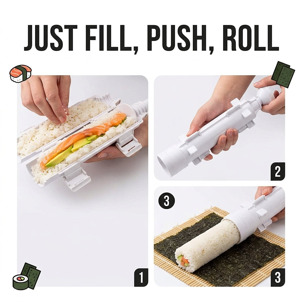 Just fill, push and roll - easy homemade sushi