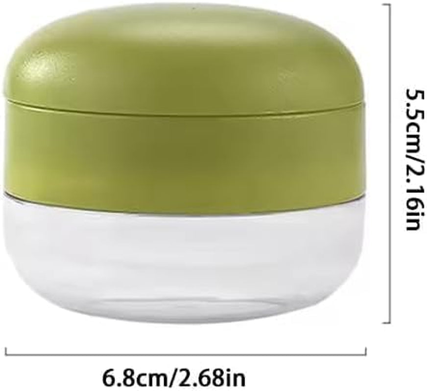 Mini Garlic Chopper and Press with Container,  Manual Garlic Mincer Crusher Cutter Grinder, Stainless Steel Blades, Handheld Garlic Slicer Dicer Zoom Tool – Green