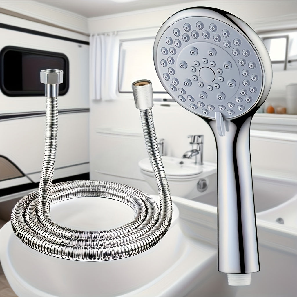High pressure handheld shower head with 59 inch stainless hose