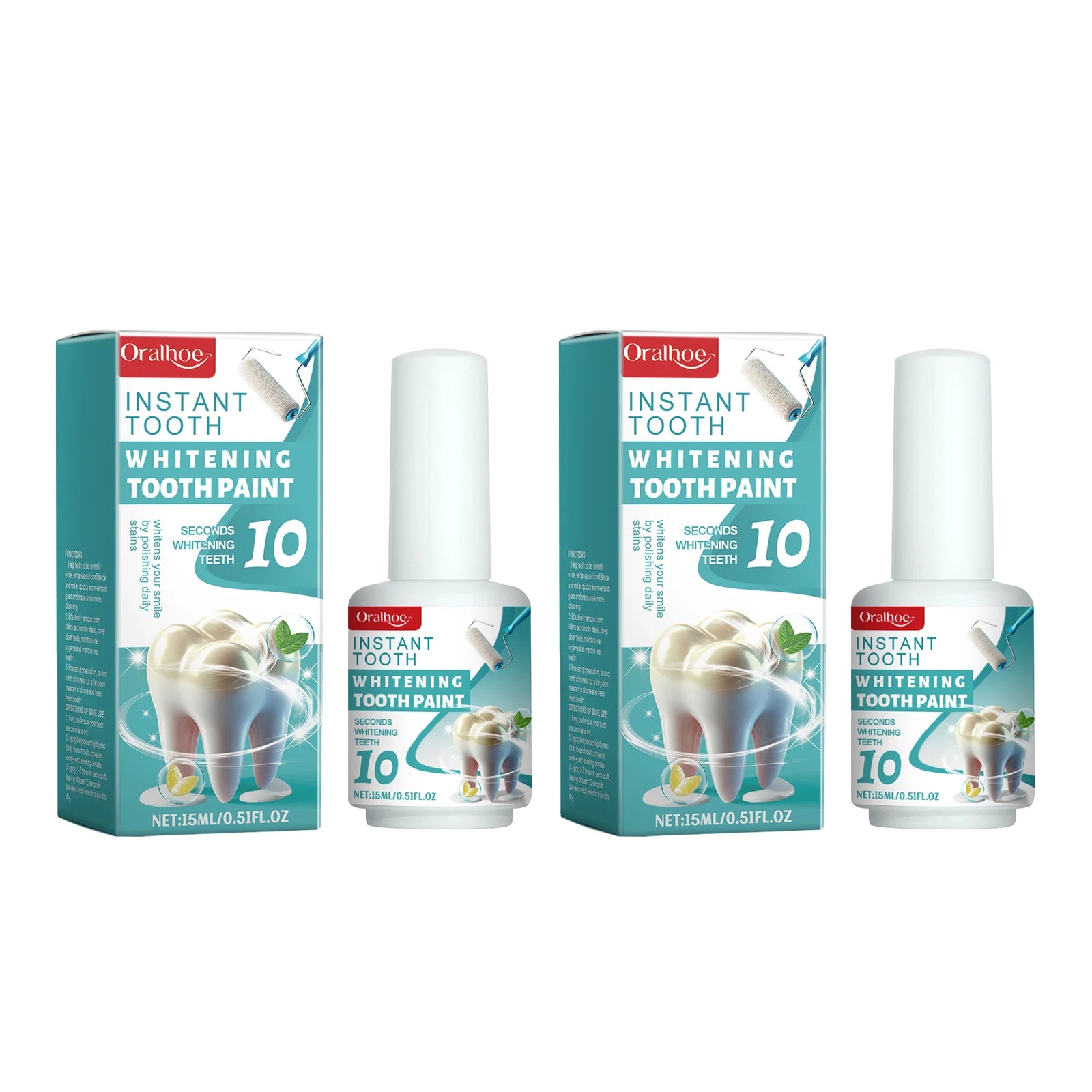 Teeth Whitening Paint Kit Remove Tooth Pigments Stains Brightening Polishing Bleaching Deep Cleaning Instant Oral Hygiene Care