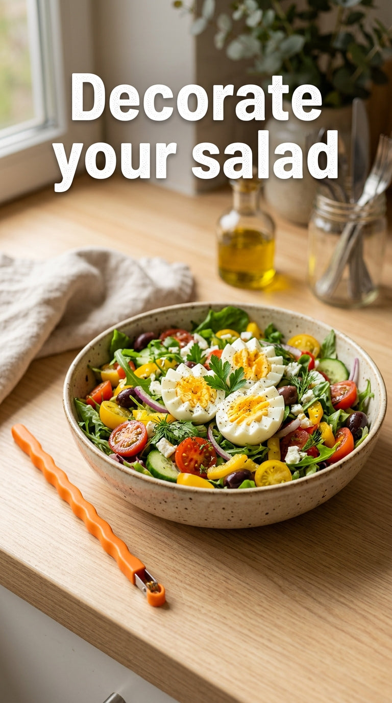 Decorate your salad with zigzag-cut eggs