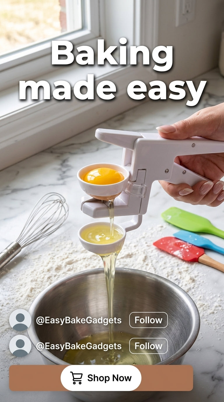 Egg cracker separator - No mess no shell