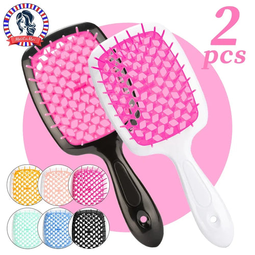 2Pc Hair Comb Set anti Static Scalp Massage Wet Dry Comb Demelante Brush Расчески Hair Styling Comb Salon Barber Brushes Kit