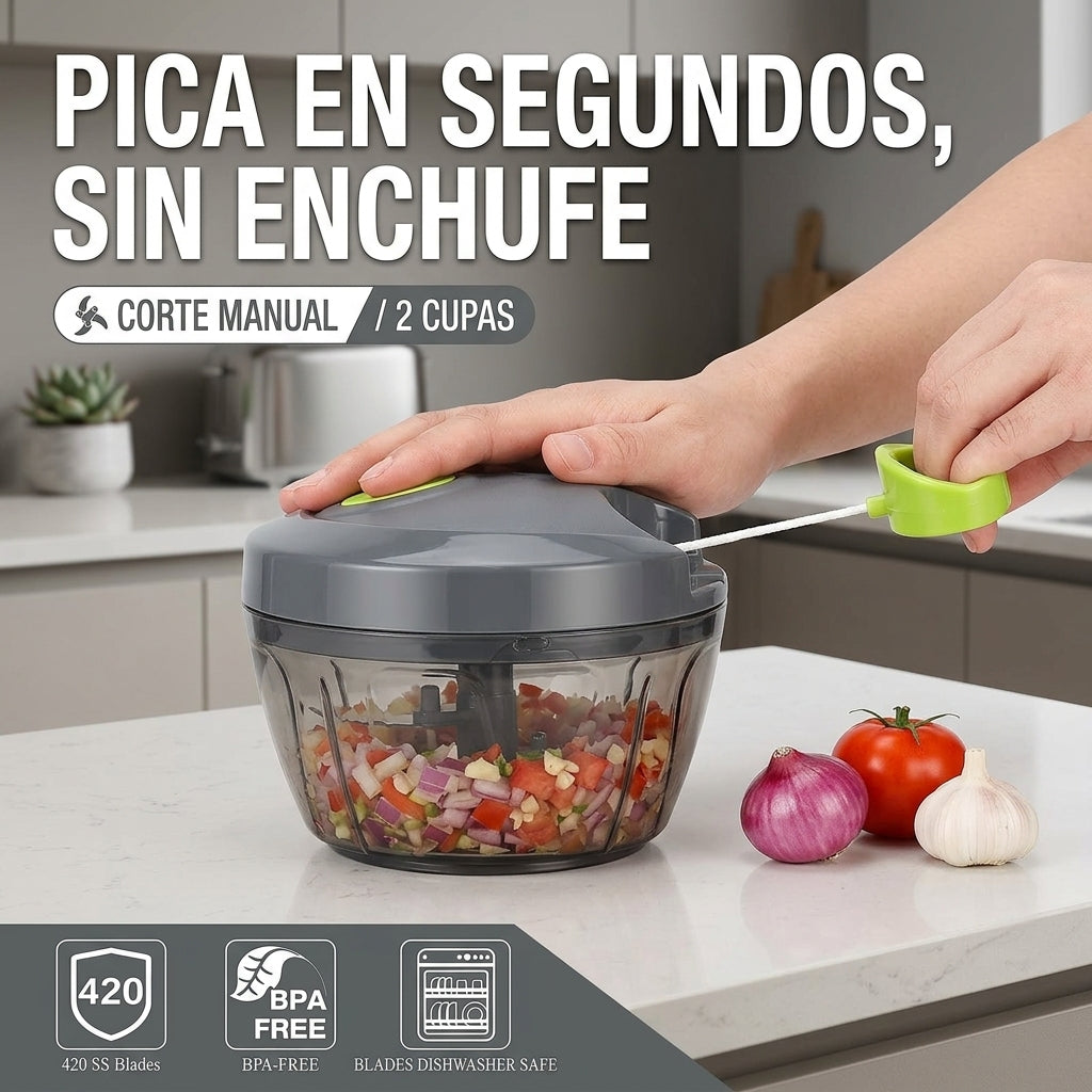 Pull the cord, done - manual food chopper one-pull benefit ad