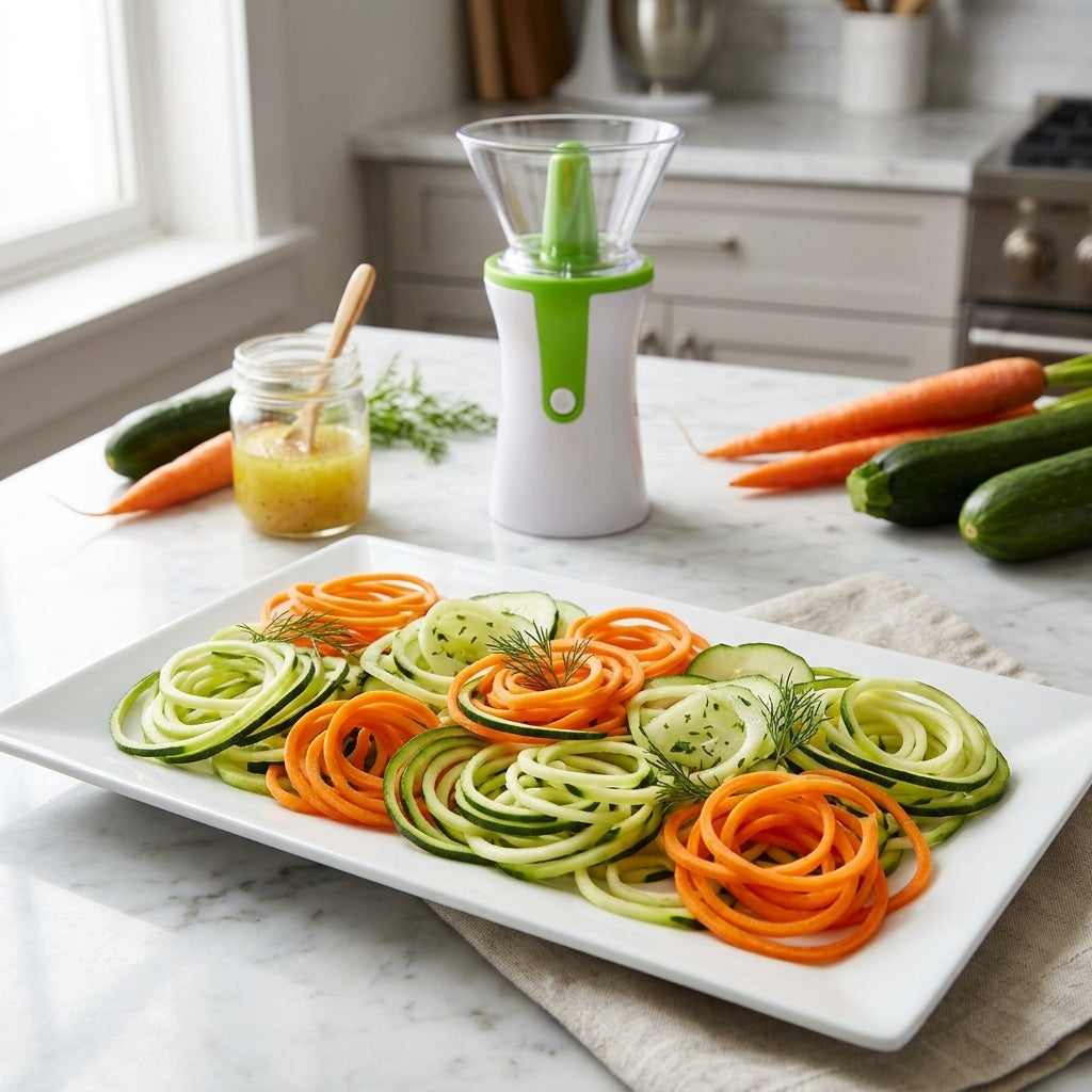 Plated zucchini noodles