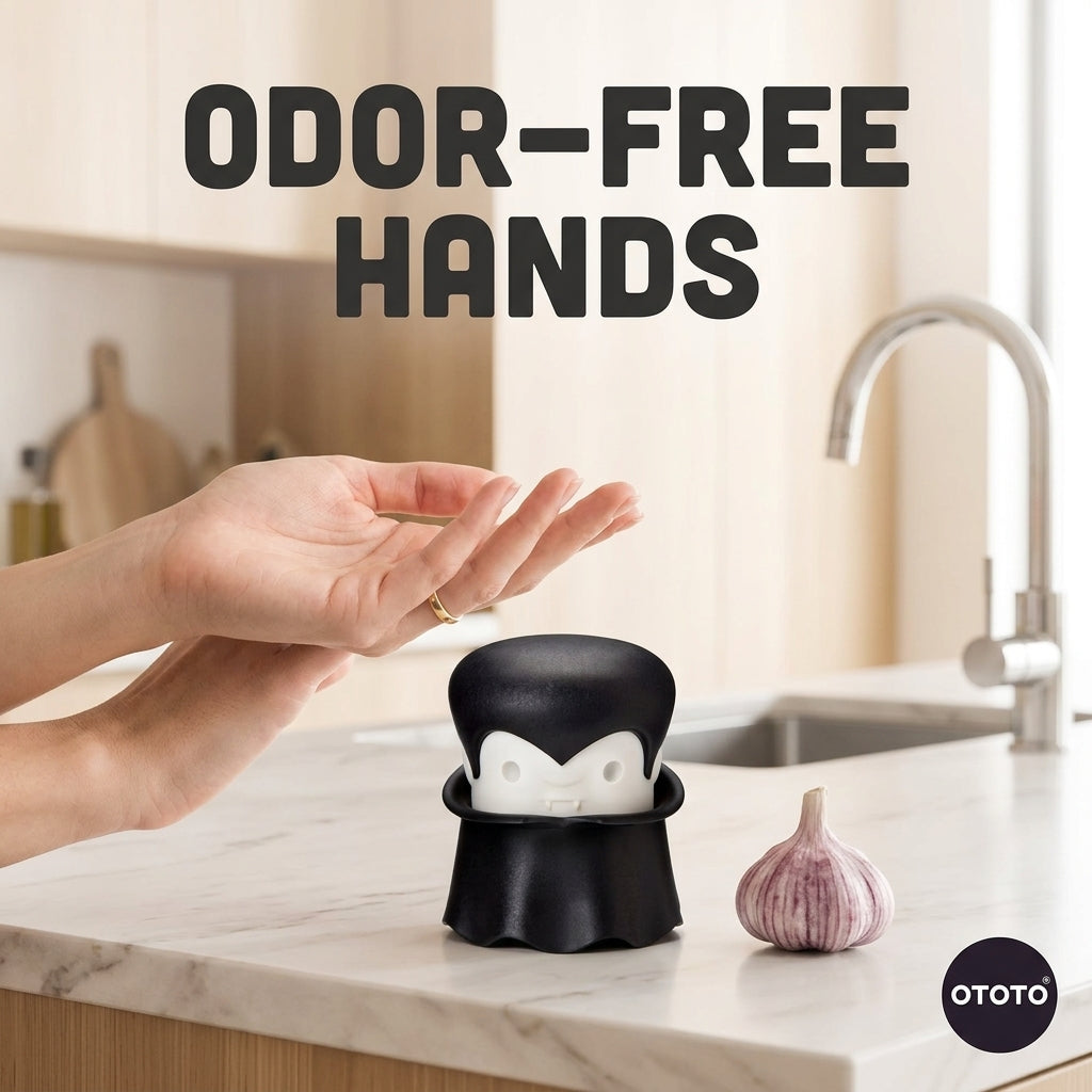 Odor-free hands with the Gracula vampire garlic crusher