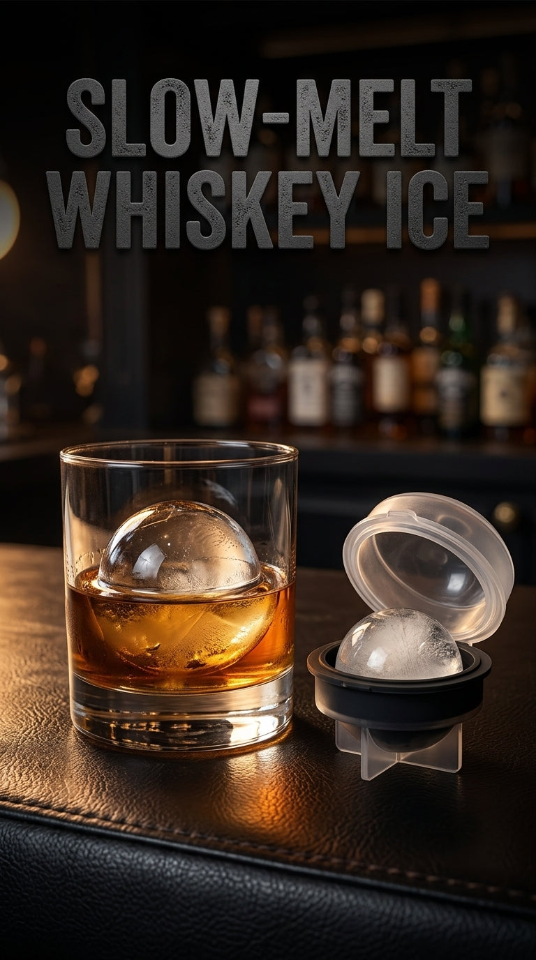 Slow-melt whiskey ice sphere - large round ice