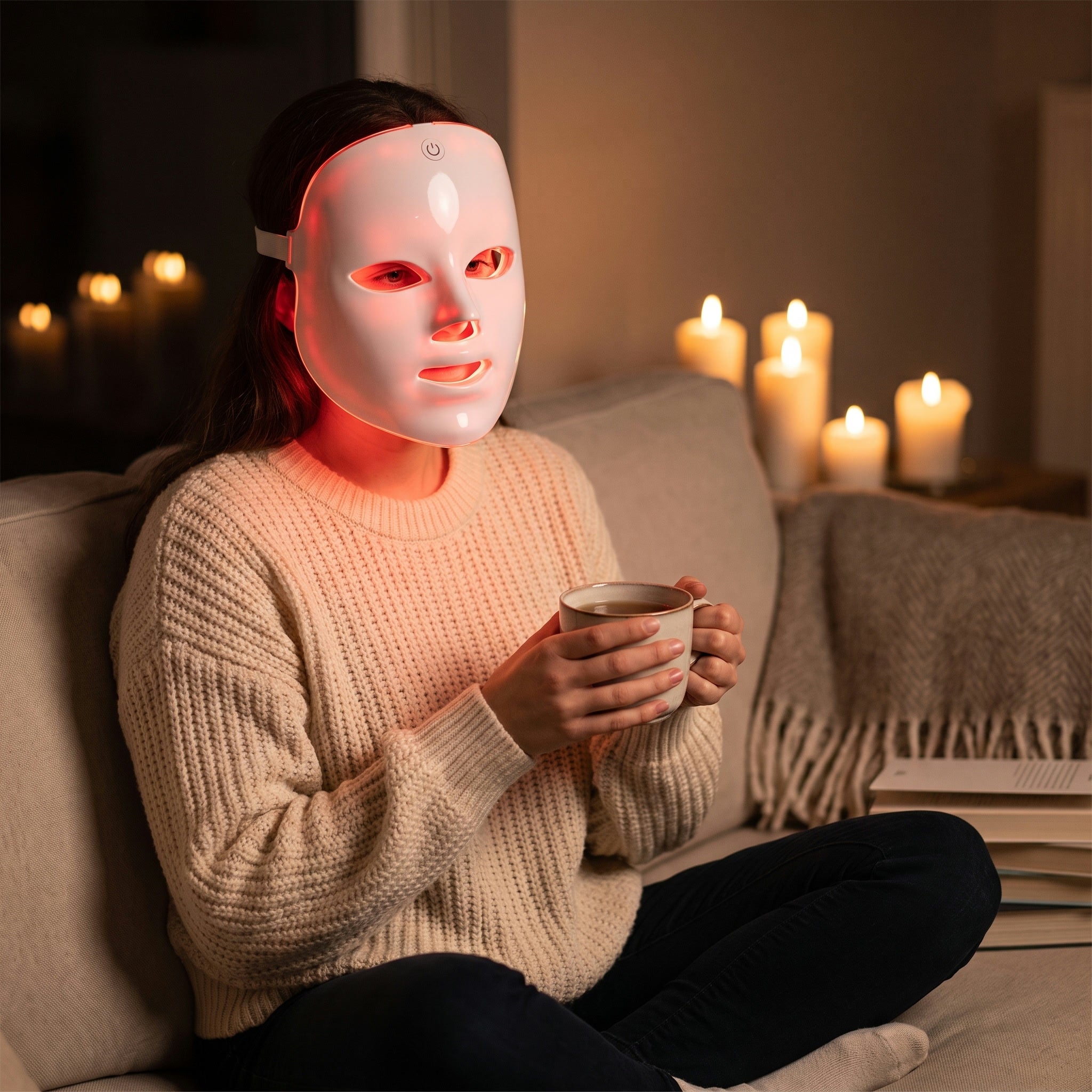 Ritual de noche con la mascara GLOW y una taza de te