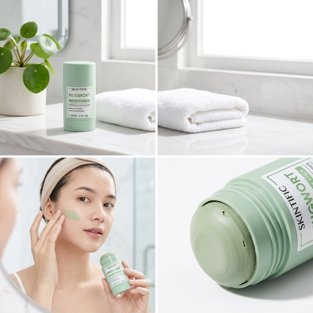 Stick de Arcilla Mugwort Anti-Acné - Limpia, Calma e Hidrata 40g